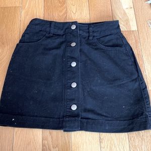 Forever 21 Black denim skirt with silver buttons